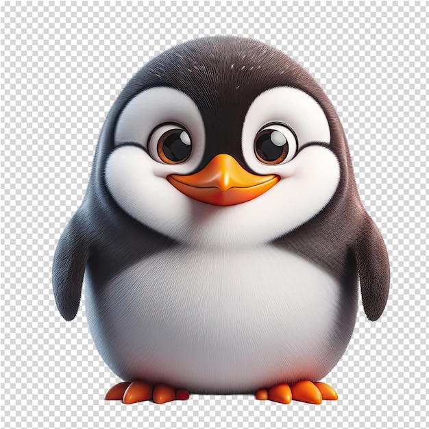 PSD a penguin with glasses on it is standing in front of a grid