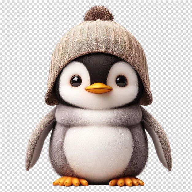 PSD a penguin with a hat on its head and a hat