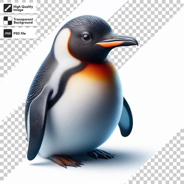 PSD a penguin with a label that says  penguin  on it