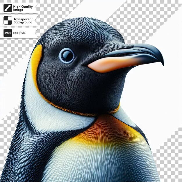 A penguin with a yellow beak and a black beak