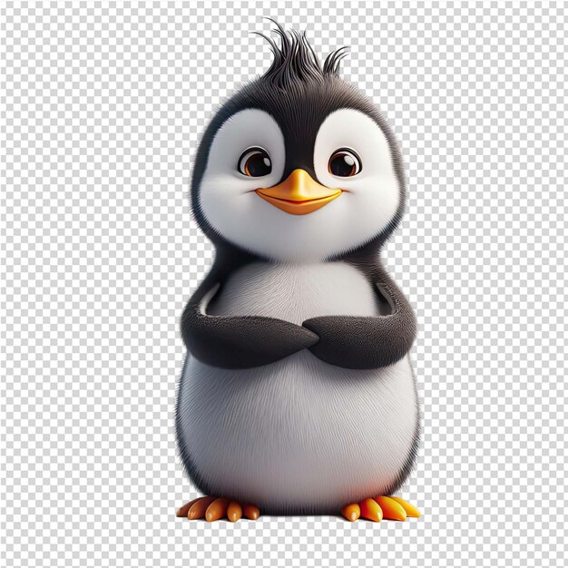 PSD a penguin with a yellow beak and a black beak