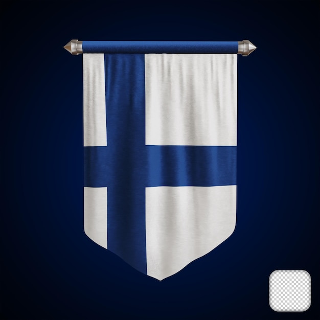 Pennant Finland Flag 3D illustration