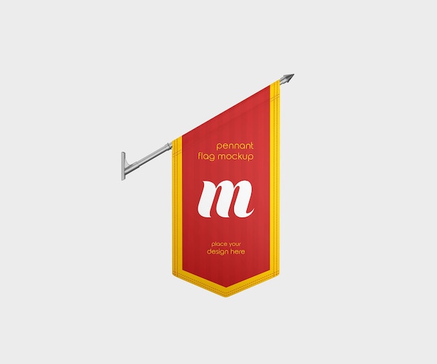 PSD pennant flag mockup