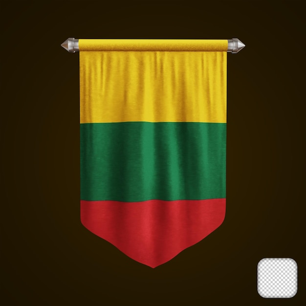 Pennant Lithuania Flag 3D illustration