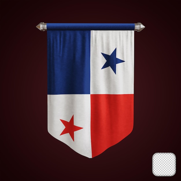 Pennant Panama Flag 3D illustration