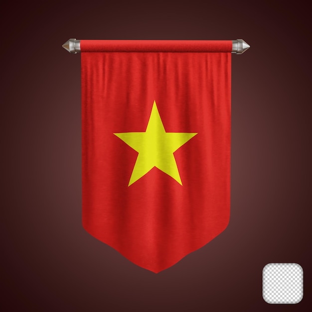 PSD pennant vietnam flag 3d illustration