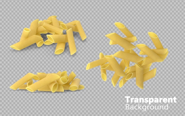 PSD penne pasta on transparent background