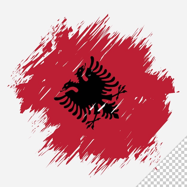 Penseel vlag albanië transparante achtergrond albanië penseel aquarel vlag ontwerp sjabloon element pn