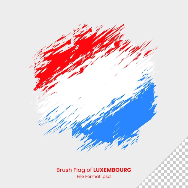 PSD penseelstreek aquarel nationale vlag van luxemburg penseel ontwerpsjabloon