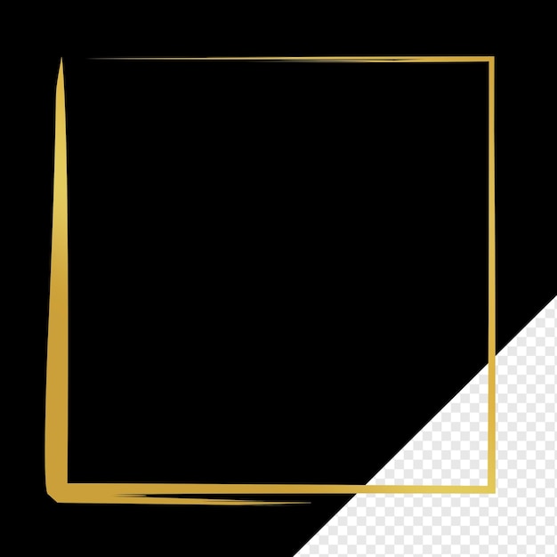 penseelstreep frame rechthoekig ontwerpelement transparante basisvorm vierkant frame penseelstrep goud