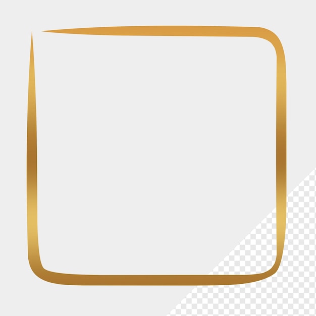 penseelstreep frame rechthoekig ontwerpelement transparante basisvorm vierkant frame penseelstrep goud