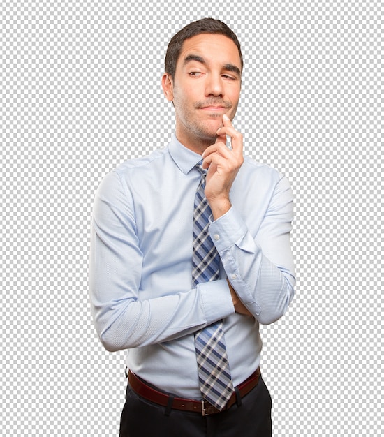 PSD pensive young businessman  posing