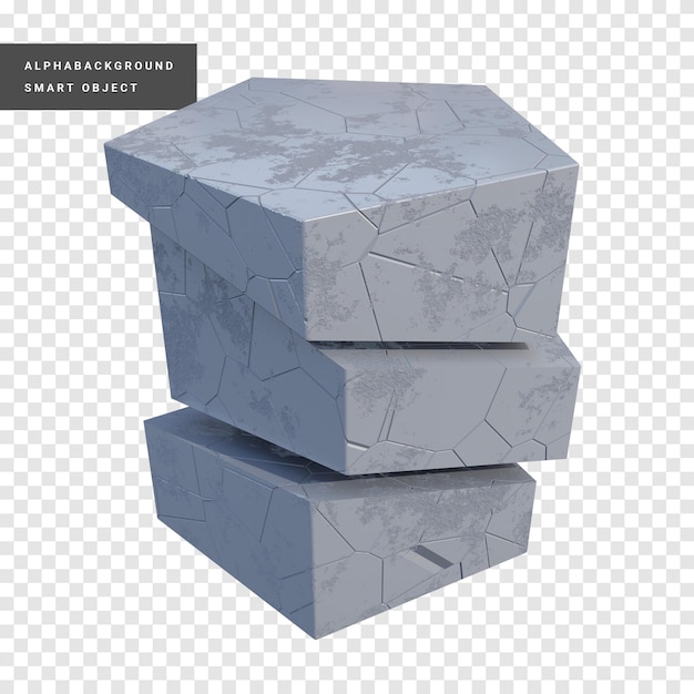 PSD pentagonal prism abstract geometric shape 3d render