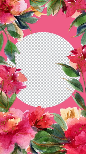 PSD peonia floreale astratto rosa acquerello ritratto banner sfondo floreale ditsy arredamento luminoso per carte