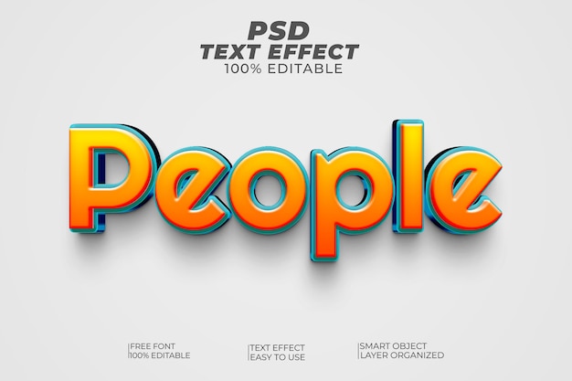 People 3d text effect style