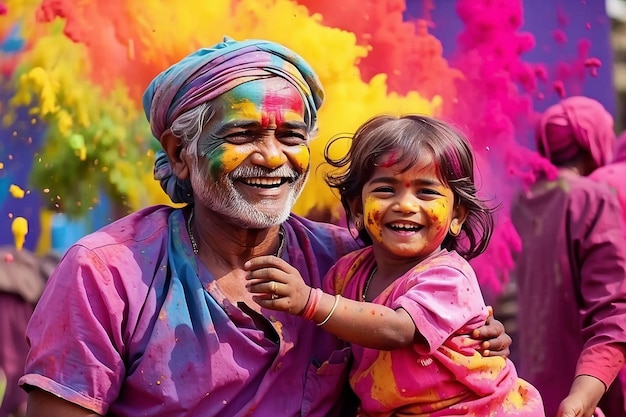 人々がホリを祝う色の祭り