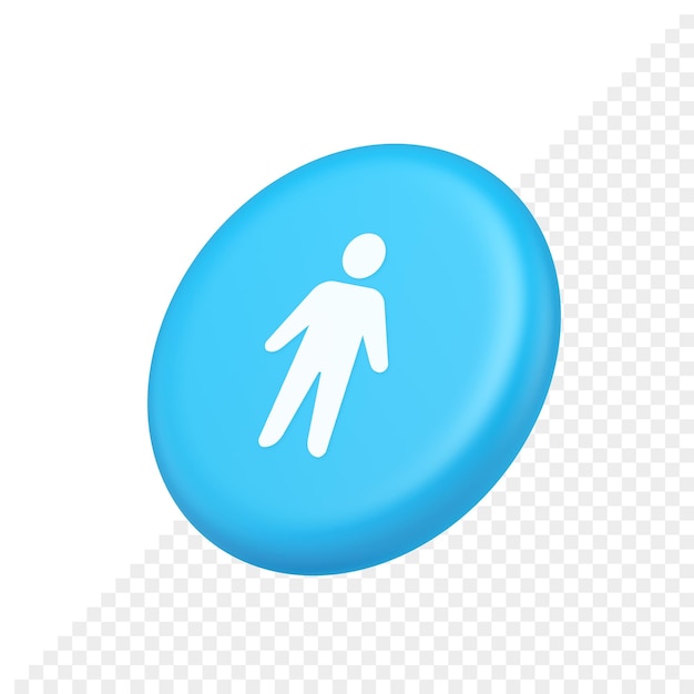 people member user button unrecognizable person human body web application 3d isometric realistic icon