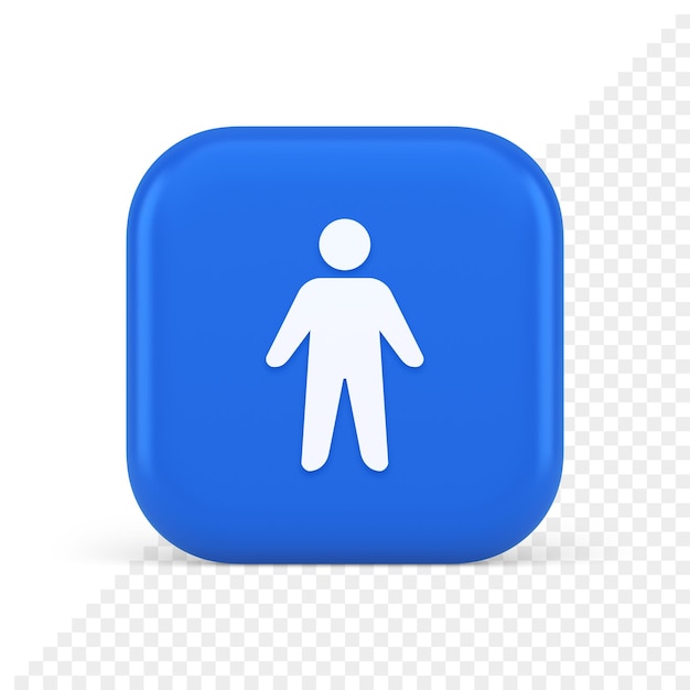 people member user button unrecognizable person human body web application 3d realistic icon