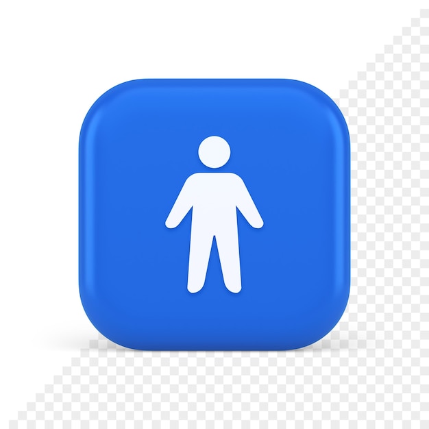 PSD people member user button unrecognizable person human body web application 3d realistic icon