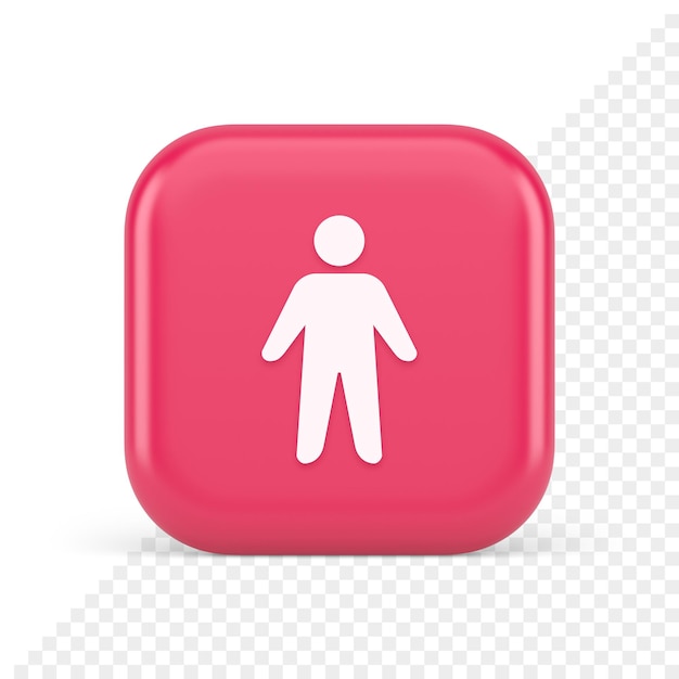 People member user button unrecognizable person human body web application 3d realistic icon