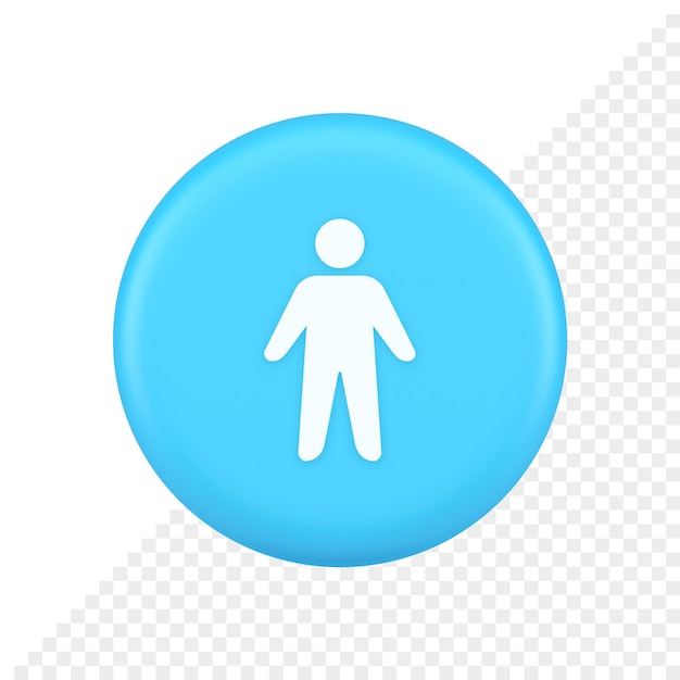 PSD people member user button unrecognizable person human body web application 3d realistic icon