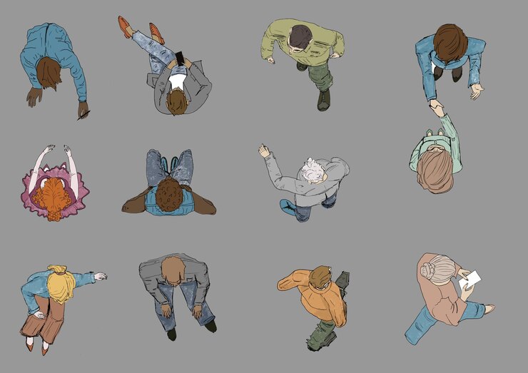PSD people shapes top view