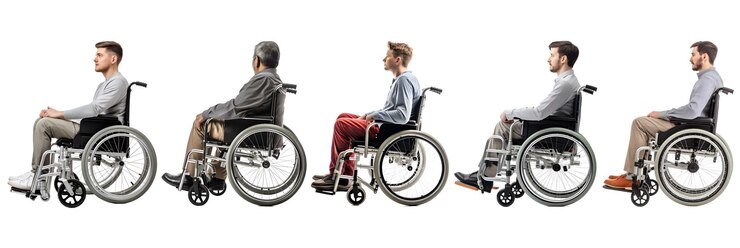 PSD people in a wheelchair cutout sideview