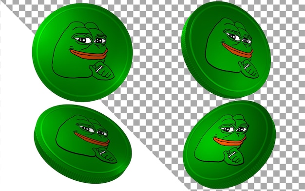 PSD pepe 3 d レンダリング図コイン トークン暗号通貨ロゴ アイコン