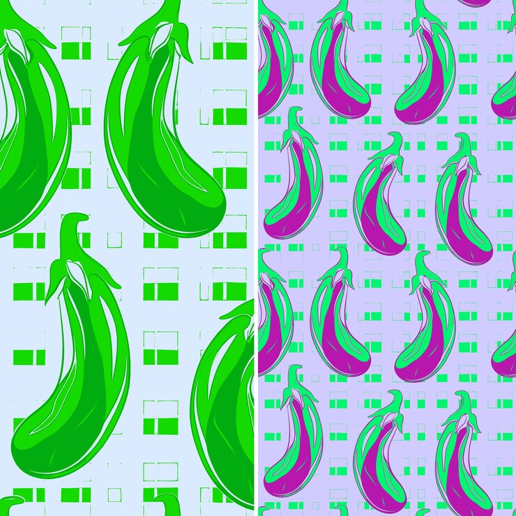 PSD pepino with yellow or purple skin and refreshing design with tropical fruit pattern vector design