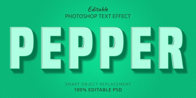 Pepper 編集可能な photoshop テキスト スタイル効果