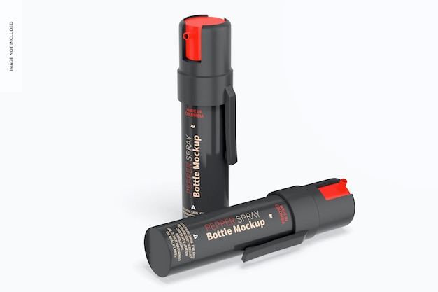 PSD pepper spray bottles mockup