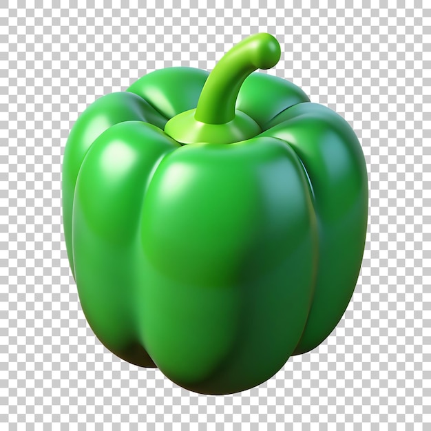 PSD pepper vegetable png icon 3d with transparent background