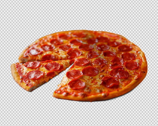 PSD pizza al pepperoni isolata.