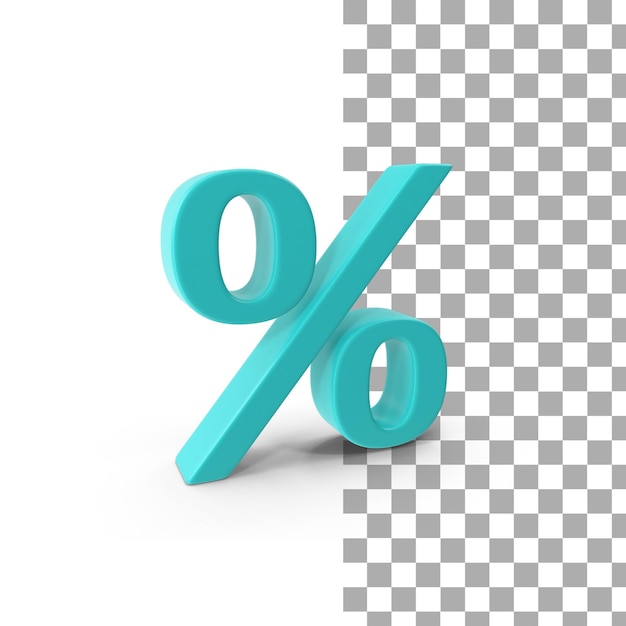 Percent 3d render premium psd