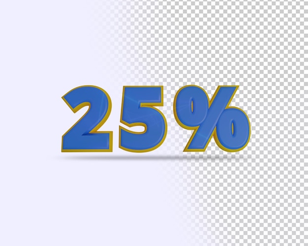 Percentuale effetto testi di rendering 3d