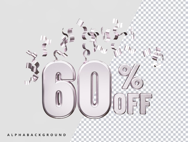 PSD percent discount sale 3d rendering vector illustration