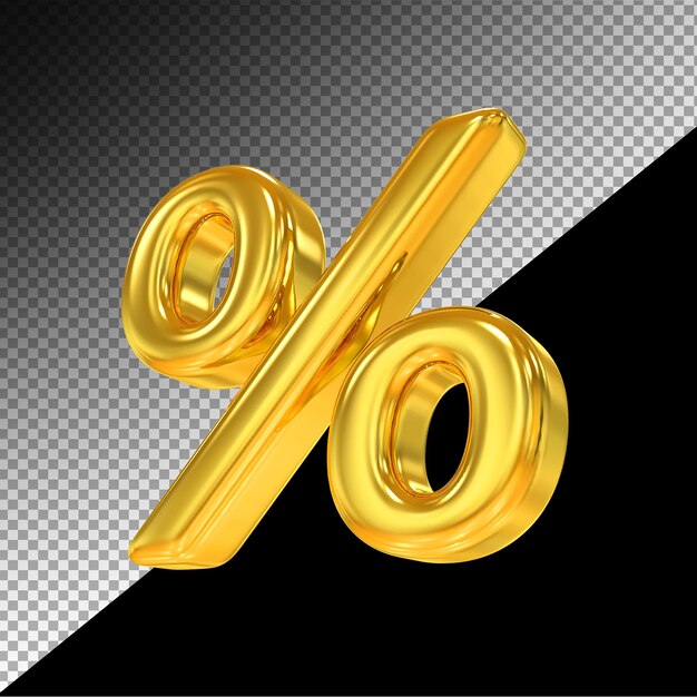 Percent gold luxury 3d render