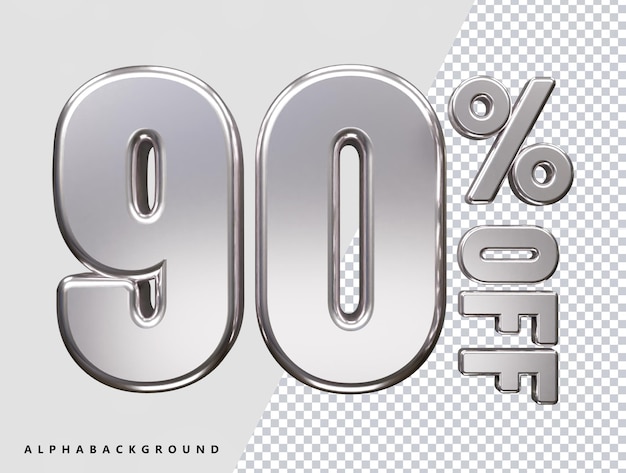 Percent icon text effect 3d rendering illustration