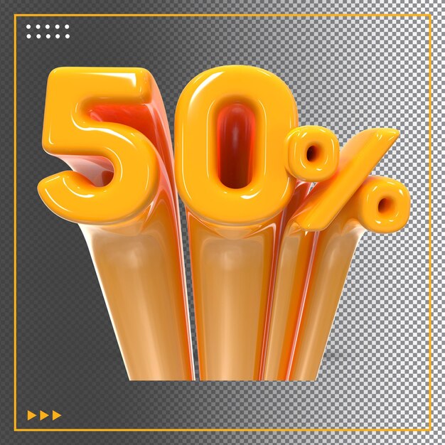 PSD percentuale-sconto-sconto-3d-testo-50-sconto