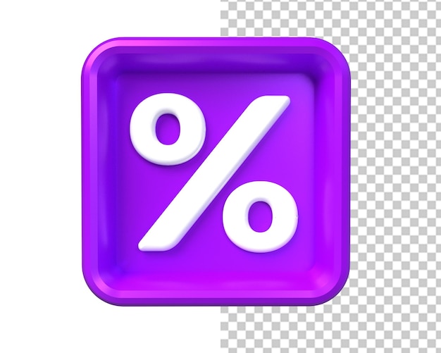 PSD percent sale discount icon 3d percentage sign