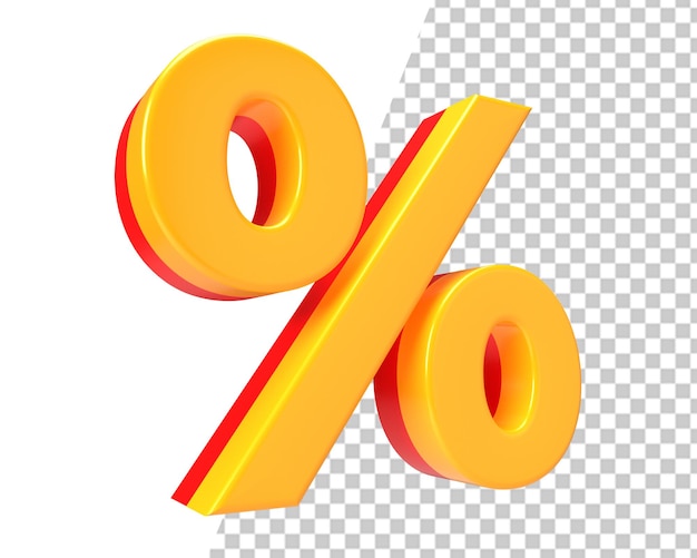 percent sale golden icon 3d render