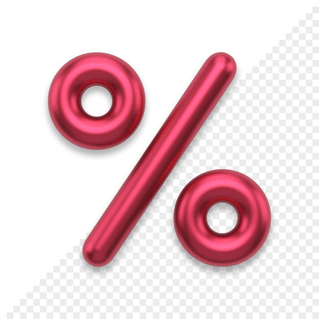 PSD percent sign 3d icon