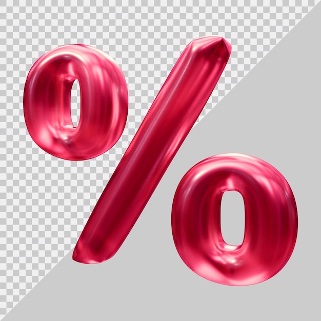 Simbolo di percentuale nel rendering 3d