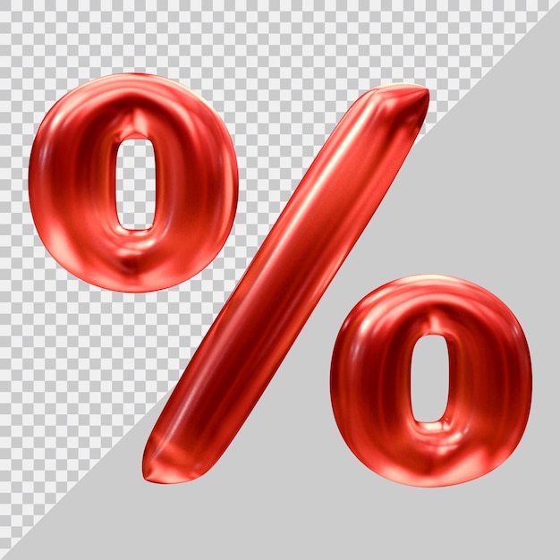 PSD percent symbol in 3d render