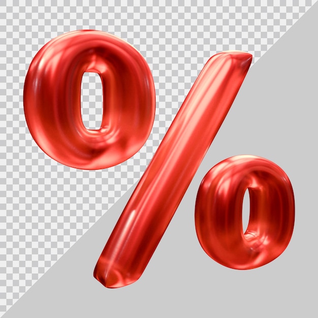 Percent symbol in 3d render