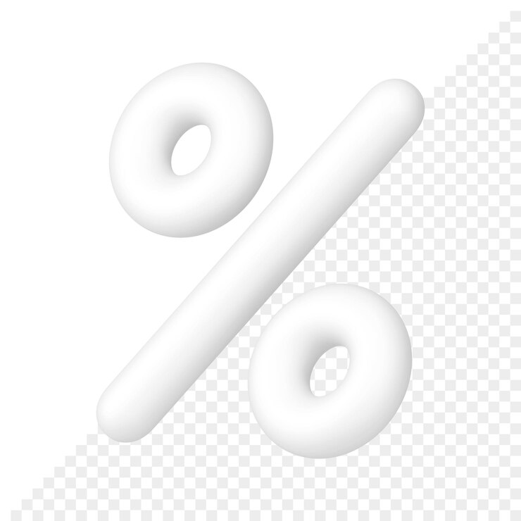 PSD percent symbol white glossy balloon sale discount decorative label realistic 3d icon