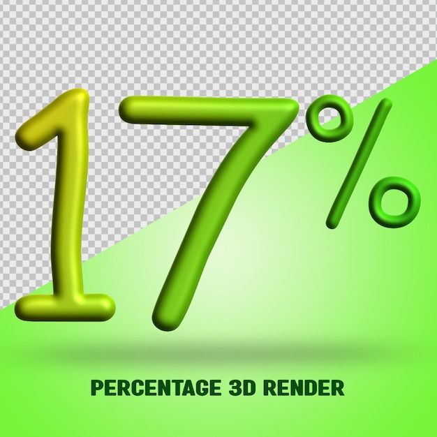 percentage 3d render green yellow gradient