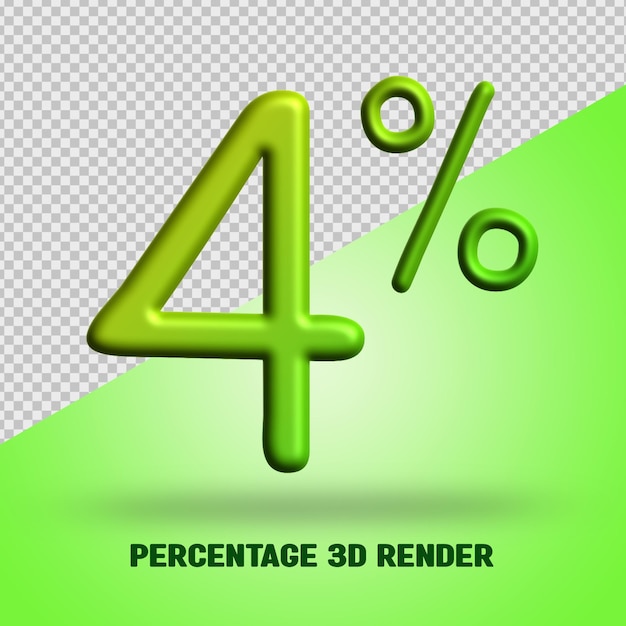 PSD percentage 3d render groen geel verloop