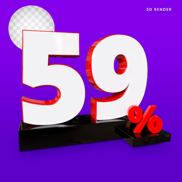 Percentage 3d render premium ps