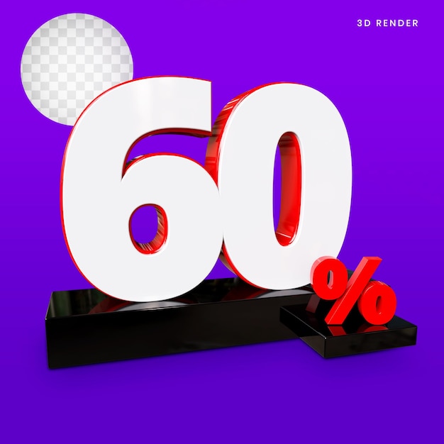 Percentage 3d render premium ps